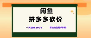 闲鱼拼多多砍价项目,全网最新玩法,一天保底3张+,零成本光用手机就可以【揭秘】|淘骐网赚资源库