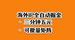 海外ip全自动掘金,2025必做蓝海项目,3分钟落地,矩阵直接开干【揭秘】|淘骐网赚资源库