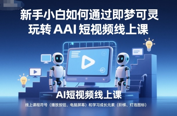 新手小白如何通过即梦可灵玩转AI短视频线上课|淘骐网赚资源库