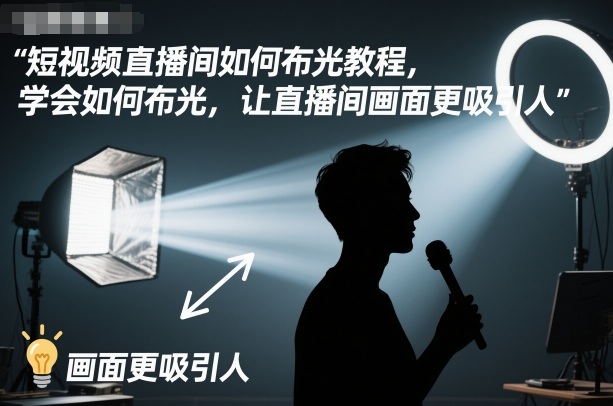 短视频直播间如何布光教程,学会如何布光,让直播间画面更吸引人|淘骐网赚资源库