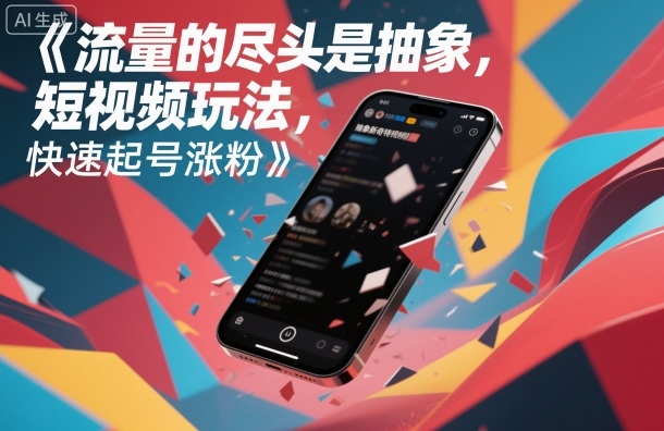 流量的尽头是抽象，抽象新奇特短视频玩法，快速起号涨粉|淘骐网赚资源库