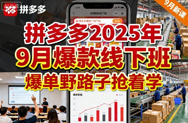 拼多多2025年9月爆款线下班，爆单野路子抢着学|淘骐网赚资源库