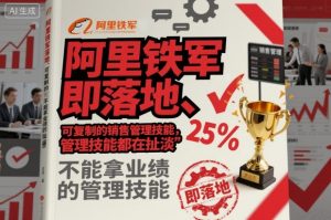 阿里铁军即落地、可复制的销售管理技能,不能拿业绩的管理技能都在扯淡|淘骐网赚资源库
