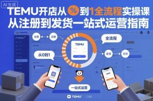 TEMU开店从0到1全流程实操课，从注册到发货一站式运营指南|淘骐网赚资源库