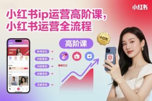 小红书ip运营高阶课,小红书运营全流程|淘骐网赚资源库