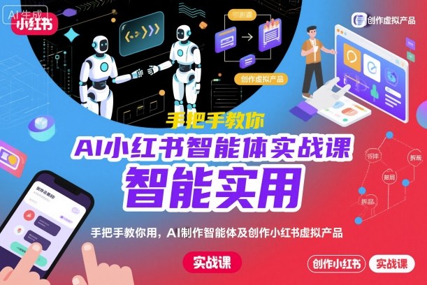 AI小红书智能体实战课,手把手教你用AI制作智能体及创作小红书虚拟产品,提效+内容商业化|淘骐网赚资源库