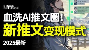 最新AI动态电影漫画小说推文,全流程实操教学,小白也能月入1W+|淘骐网赚资源库