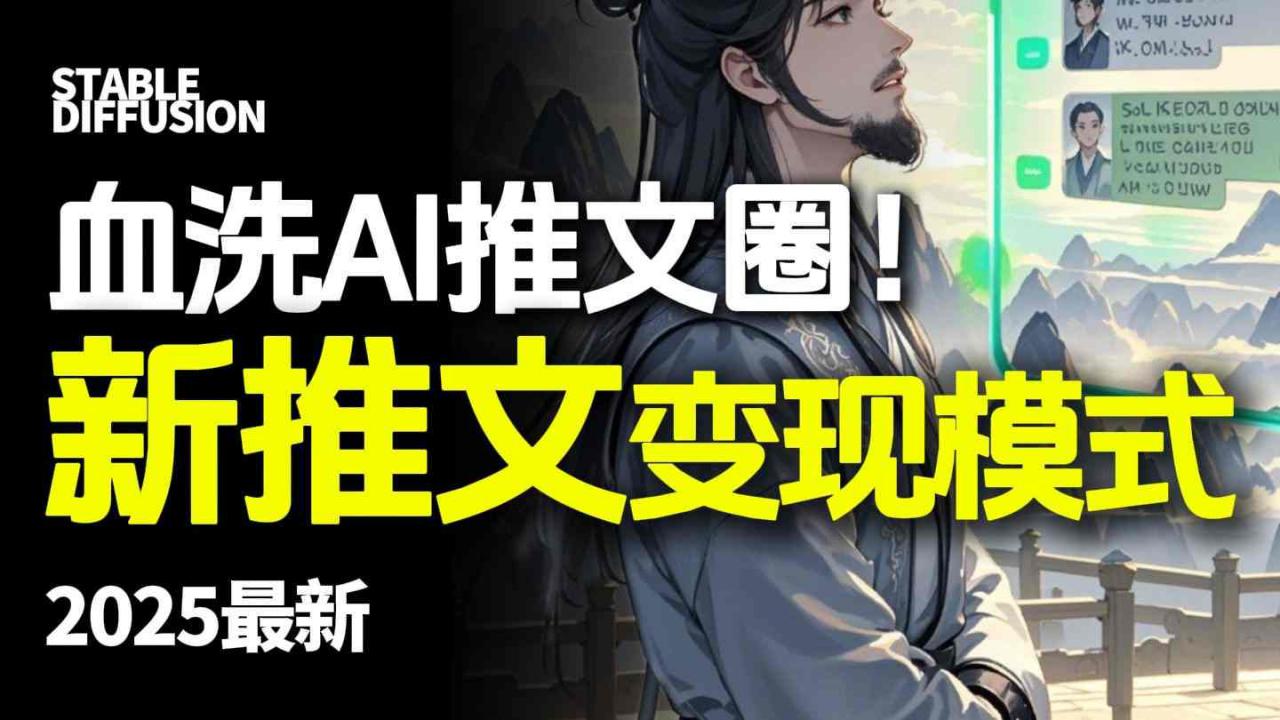 最新AI动态电影漫画小说推文,全流程实操教学,小白也能月入1W+|淘骐网赚资源库
