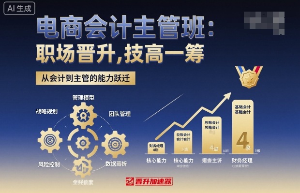 电商会计主管班，职场晋升，技高一筹|淘骐网赚资源库