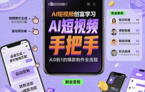 AI短视频创富学习,手把手教会你制作AI短视频|淘骐网赚资源库
