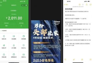 外面收费980全新男粉变现项目,竞争小,利润高,多种方式变现,独家技术|淘骐网赚资源库