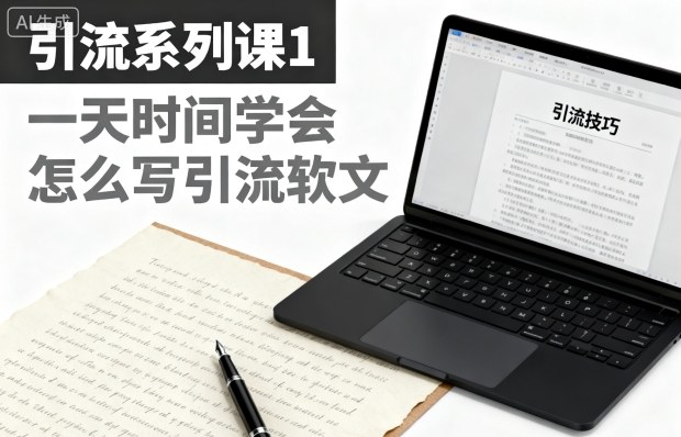 引流系列课1，一天时间学会怎么写引流软文|淘骐网赚资源库