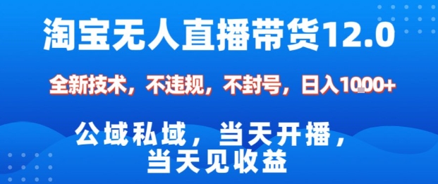 淘宝无人直播12.0,公域私域技术,不封号,不违规布局双十一流量风口,日入1k(独家技术)【揭秘】|淘骐网赚资源库