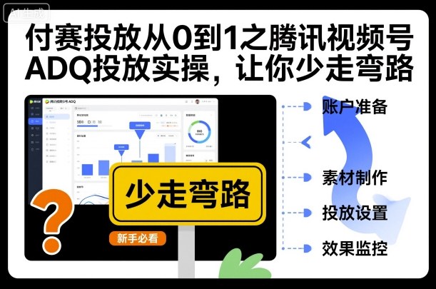 付赛投放从0到1之腾讯视频号ADQ投放实操,让你少走弯路|淘骐网赚资源库