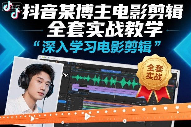 抖音某博主电影剪辑全套实战教学,深入学习电影剪辑|淘骐网赚资源库