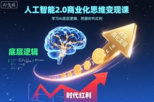 人工智能2.0商业化思维变现课,学习AI底层逻辑,把握时代红利|淘骐网赚资源库