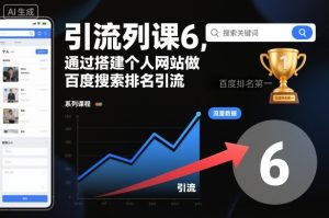引流系列课6,通过搭建个人网站做百度搜索排名引流|淘骐网赚资源库