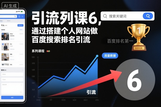 引流系列课6，通过搭建个人网站做百度搜索排名引流|淘骐网赚资源库