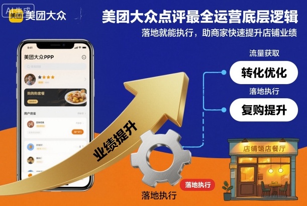美团大众点评最全运营底层逻辑，落地就能执行，助商家快速提升店铺业绩|淘骐网赚资源库