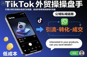 TikTok外贸操盘手,打通公域引流到私域成交全链路,低成本获取高质量海外询盘|淘骐网赚资源库