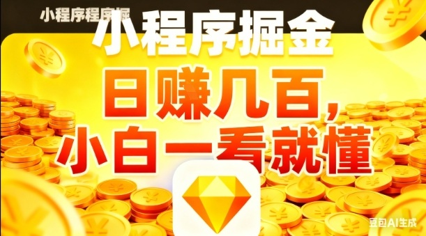 微信小程序掘金项目,日入几张,项目简单,小白一看就懂,5分钟就能学会上手操作【揭秘】|淘骐网赚资源库