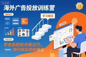 海外广告投放训练营,学会后轻松月薪过万,转行就业轻松搞定|淘骐网赚资源库