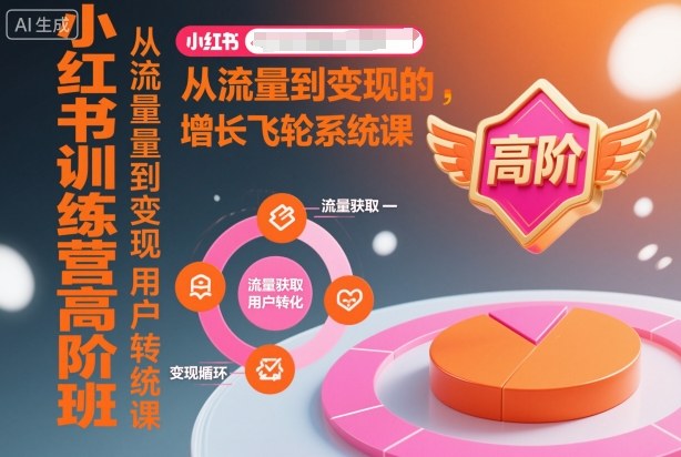 小红书训练营高阶班,从流量到变现的增长飞轮系统课|第一资源库