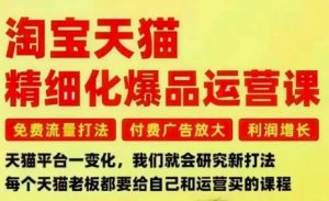 淘宝天猫精细化爆品运营课,免费流量打法-付费广告放大-利润增长-三大核心痛点,一次全部解决|淘骐网赚资源库