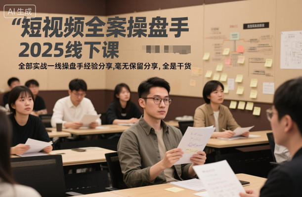 短视频全案操盘手2025线下课,全部实战一线操盘手经验分享,毫无保留分享,全是干货|淘骐网赚资源库
