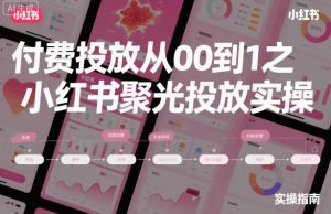付费投放从0到1之小红书聚光投放实操|淘骐网赚资源库