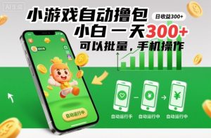 小游戏自动撸包,小白一天300+,可以批量,手机操作【揭秘】|淘骐网赚资源库