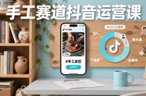 手工赛道抖音运营课，手工赛道流量运营|淘骐网赚资源库