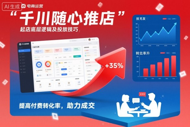 千川随心推起店底层逻辑及投放技巧,提高付费转化率,助力成交|淘骐网赚资源库