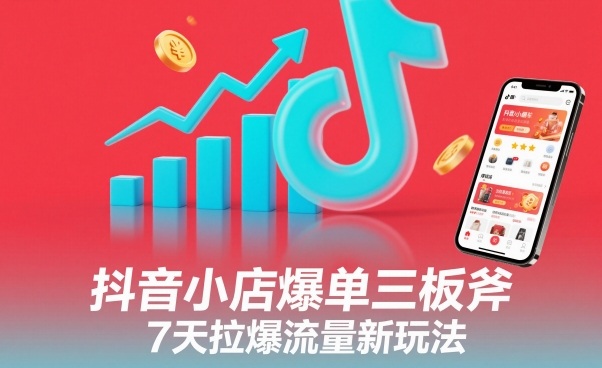 抖音小店爆单三板斧，7天拉爆流量新玩法-第一资源库