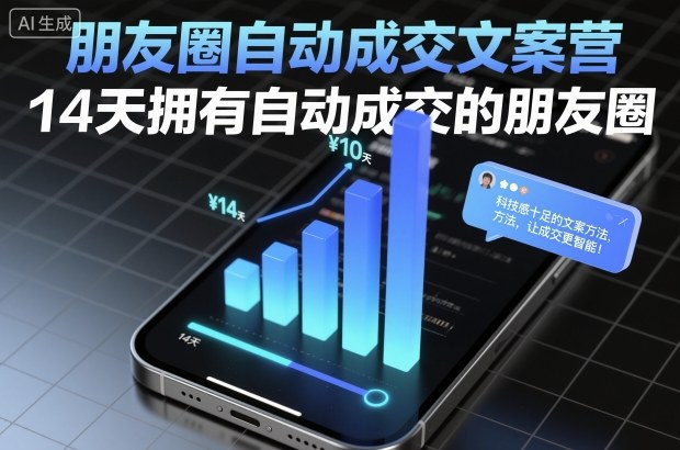 朋友圈自动成交文案营,14天拥有自动成交的朋友圈|淘骐网赚资源库