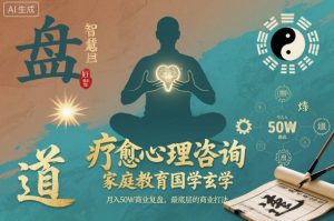 疗愈心理咨询，家庭教育国学玄学，月入50个商业复盘，最底层的商业打法|淘骐网赚资源库