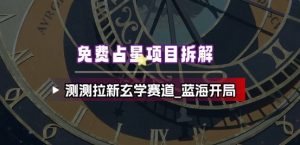 免费占星项目拆解_测测拉新玄学赛道，蓝海开局|淘骐网赚资源库