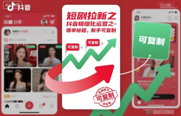 短剧拉新之抖音精细化运营之爆单秘籍,新手可复制|淘骐网赚资源库
