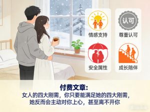 付费文章：女人的四大刚需，你只要能满足她的四大刚需，她反而会主动对你上心，甚至离不开你|淘骐网赚资源库