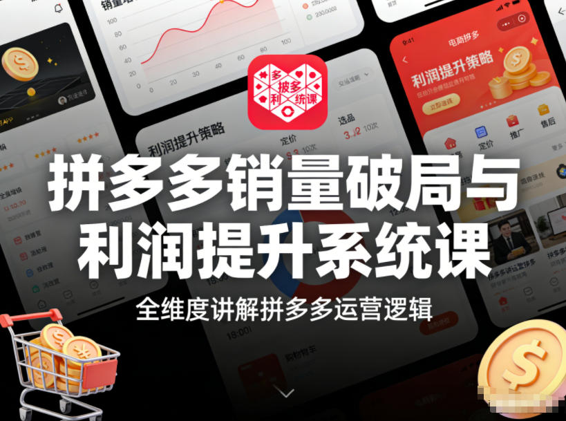 拼多多销量破局与利润提升系统课，全维度讲解拼多多运营逻辑-第一资源库