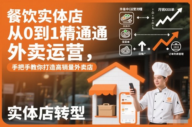 餐饮实体店从0到1精通外卖运营，手把手教你打造高销量外卖店-第一资源库
