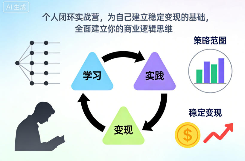 个人闭环实战营，为自己建立稳定变现的基础，全面建立你的商业逻辑思维-第一资源库