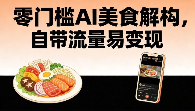 零门槛AI美食解构，自带流量易变现-第一资源库