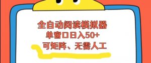 全自动阅读模拟器，单窗口50+靠高效流量获取收益，无需人工，可矩阵操作【揭秘】-第一资源库