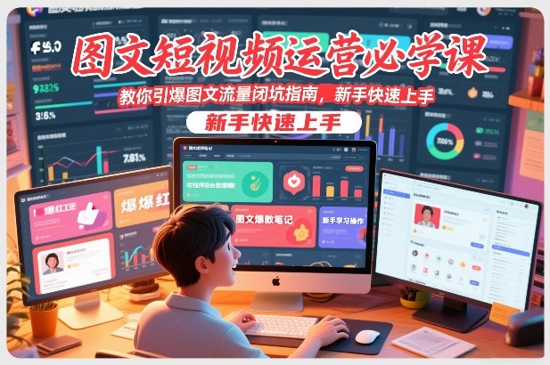 图文短视频运营必学课，教你引爆图文流量闭坑指南，新手快速上手-第一资源库
