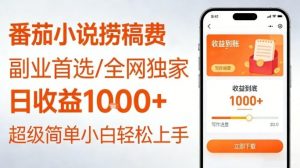 全网独家！番茄小说捞稿费，日收益1k+，副业必看，小白易上手，超级简单【揭秘】-第一资源库