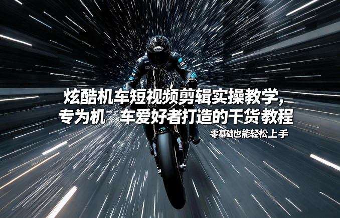 炫酷机车短视频剪辑实操教学,专为机车爱好者打造的干货教程,零基础也能轻松上手|淘骐网赚资源库