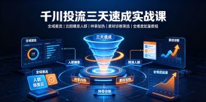 千川投流三天速成实战课｜全域推流、云图精准人群、种草加热、素材诊断筛选全维度起量教程|淘骐网赚资源库