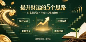 付费文章:提升财运的5个思路——财富是认知x行动x习惯的复利,愿你越努力,越幸运|淘骐网赚资源库