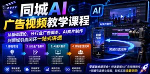 同城AI广告视频教学课程,从基础理论、分行业广告脚本、AI成片制作到同城引流闭环一站式讲透|淘骐网赚资源库